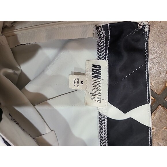 Pacsun Ryan Destiny Black White Satin Pants Abstract Size M GoGo Costume - Picture 5 of 8
